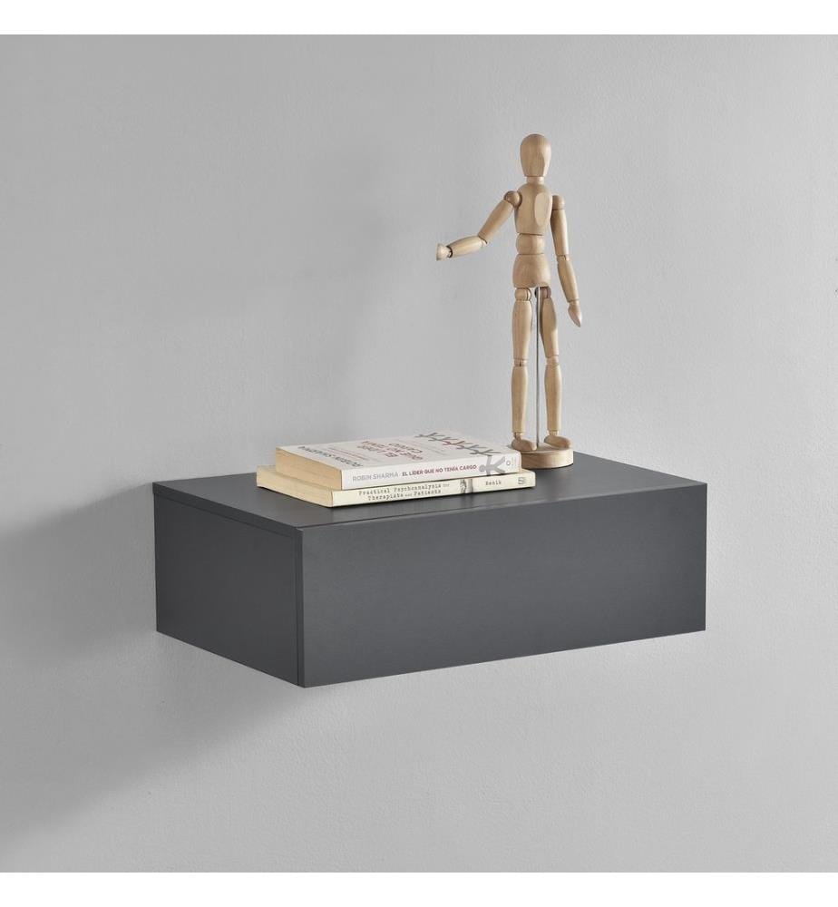 Wandregal Madison mit Schublade Dunkelgrau 46x30x15 cm