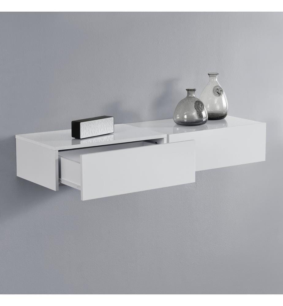 Wandregal Madison 2er Set Weiss Hochglanz 46x30x15 cm