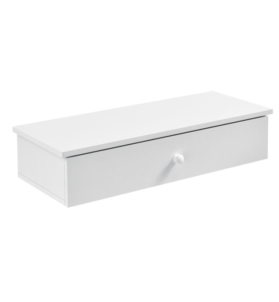 Wandregal Toledo mit Schublade Weiss 60x24x12.6 cm