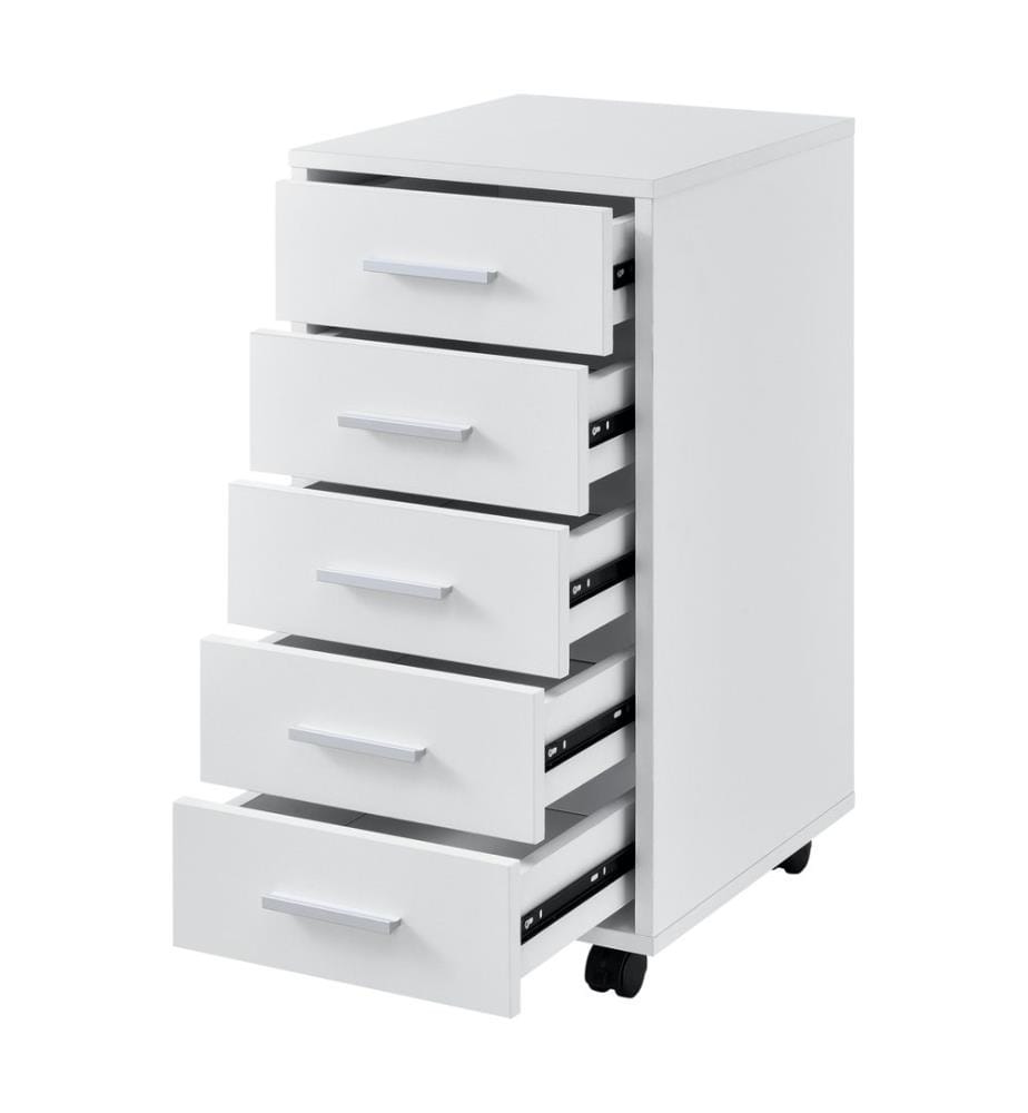 Rollcontainer Stockholm 63x33x38 cm mit 5 Schubladen Weiss
