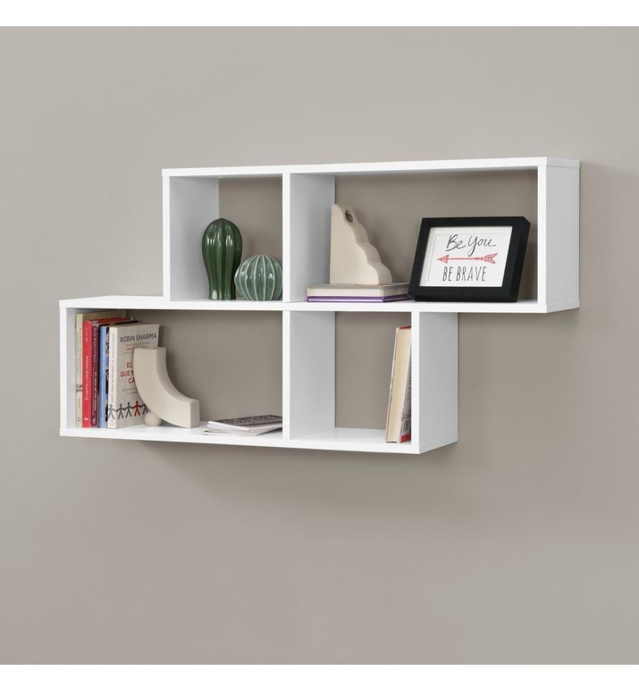 Mensola a muro Nashville Bianco 100x19,5x53 cm