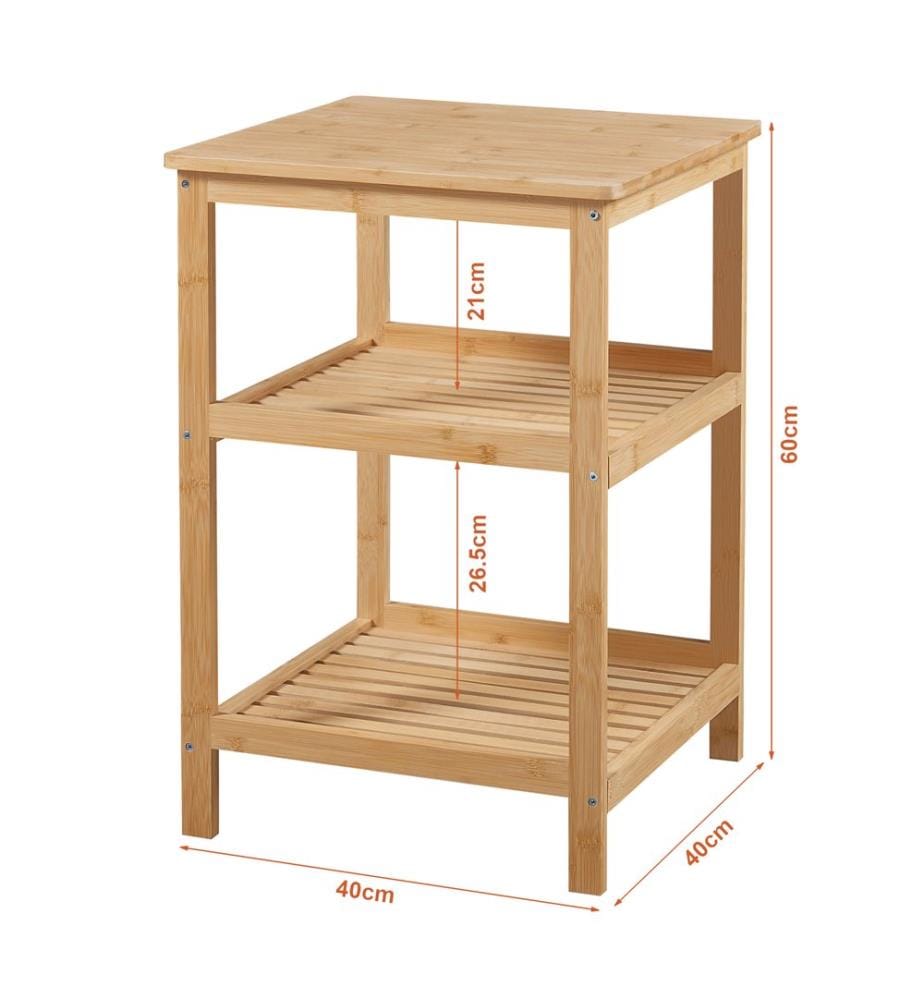 Bambus Standregal Beistelltisch 60x40x40 cm