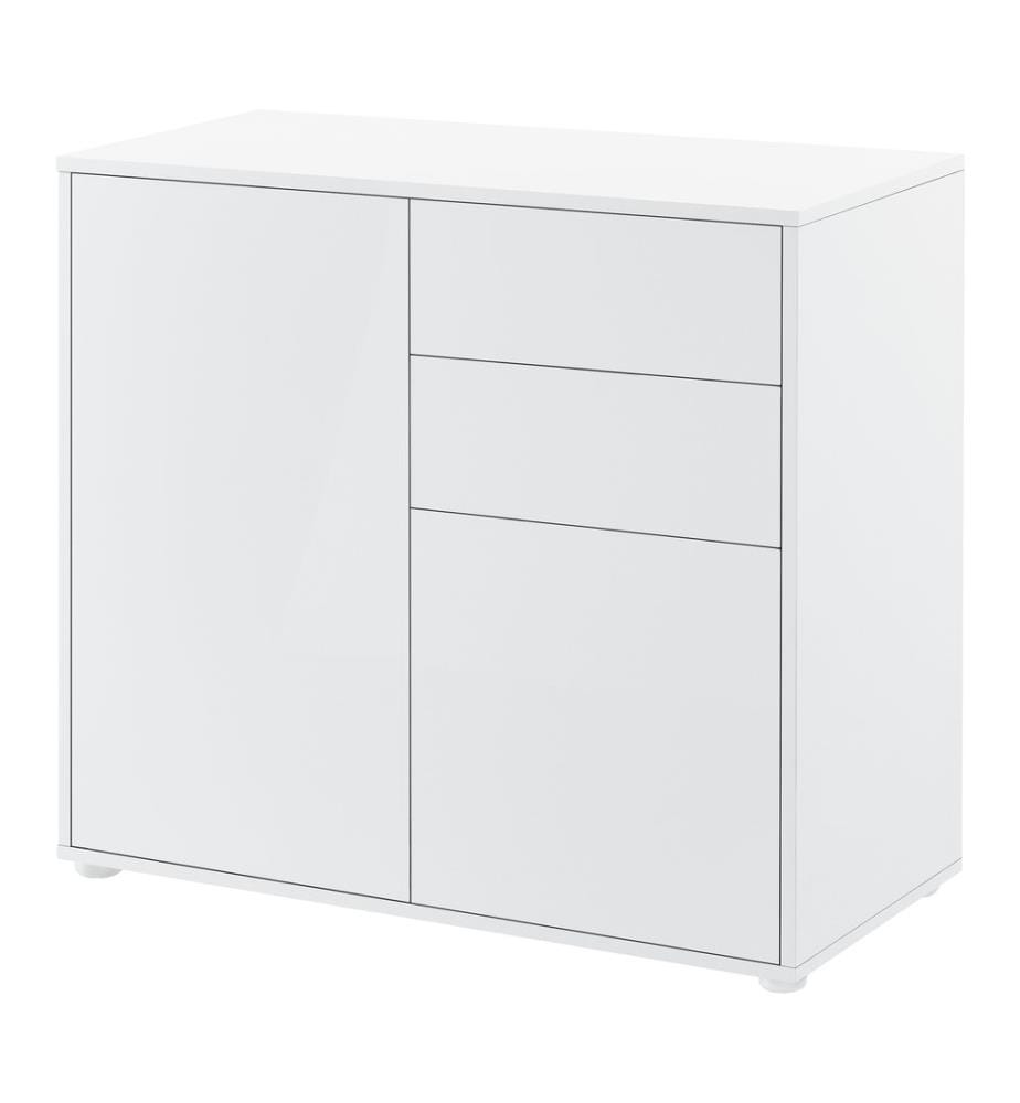 Credenza Paarl 74x79x36 cm con 2 cassetti lucido