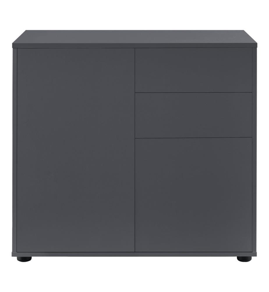 Credenza Paarl 74x79x36 cm con 2 cassetti e ante opache