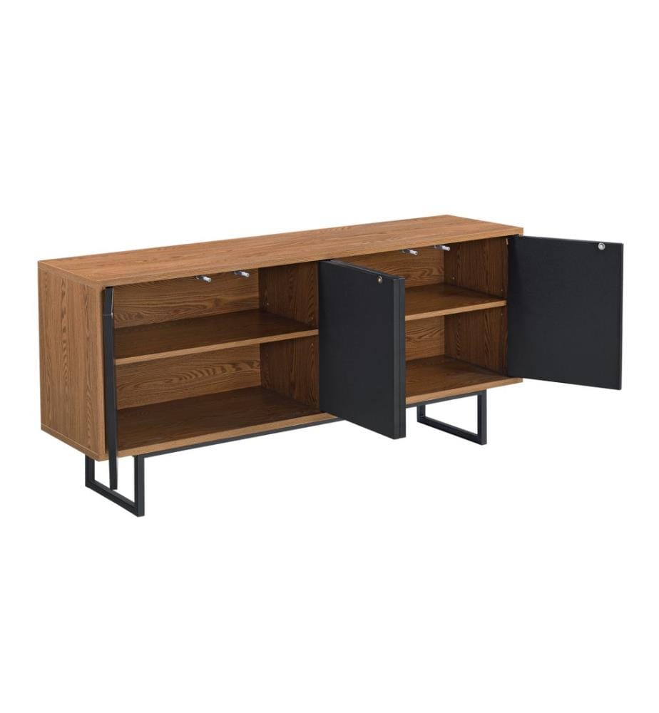 Sideboard Mariestad 120x30x55 cm Dunkler Holzton Schwarz