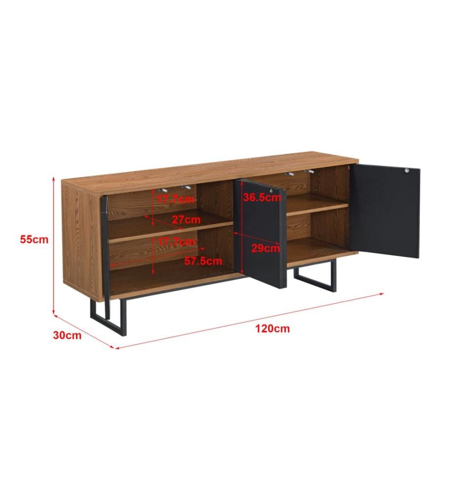Sideboard Mariestad 120x30x55 cm Dunkler Holzton Schwarz