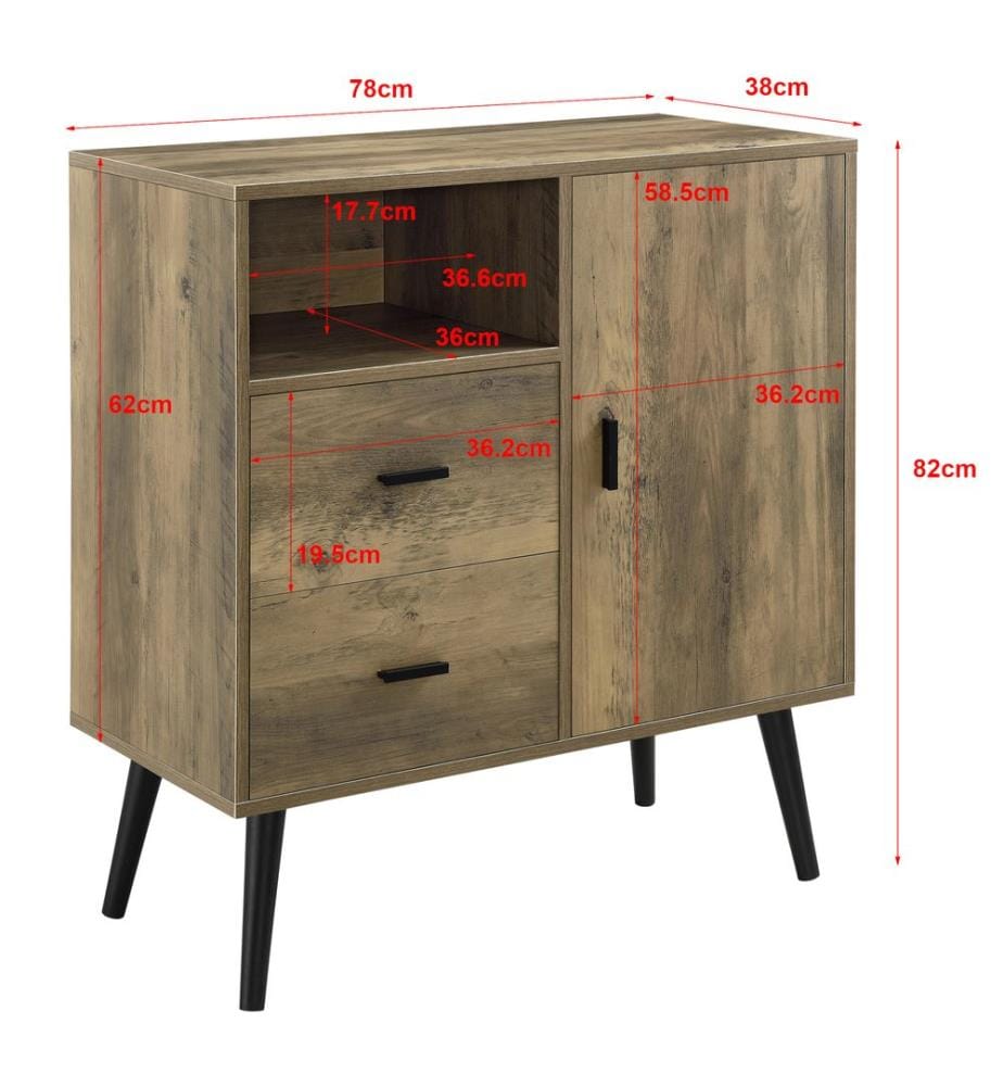 Credenza Tingsryd 78x38x82 cm rovere nero