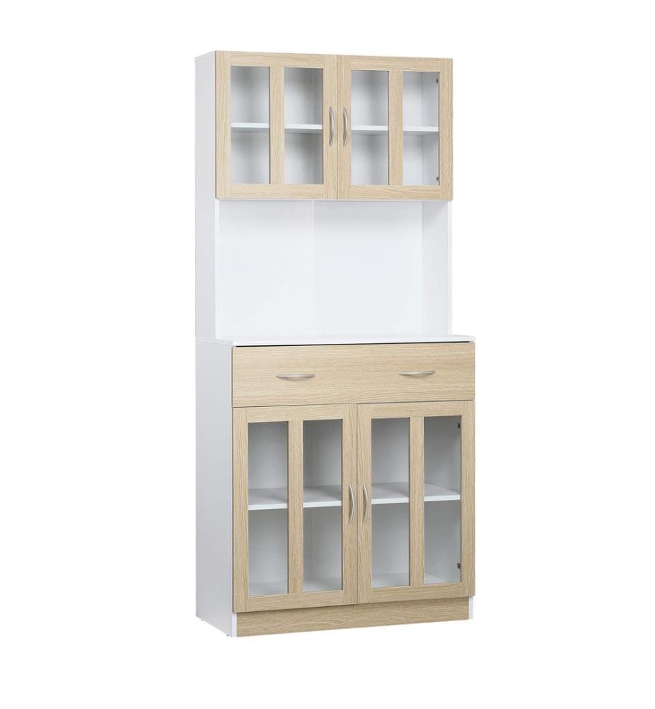 Armoire de cuisine Buffet 180 cm avec portes vitrées Vaisselle