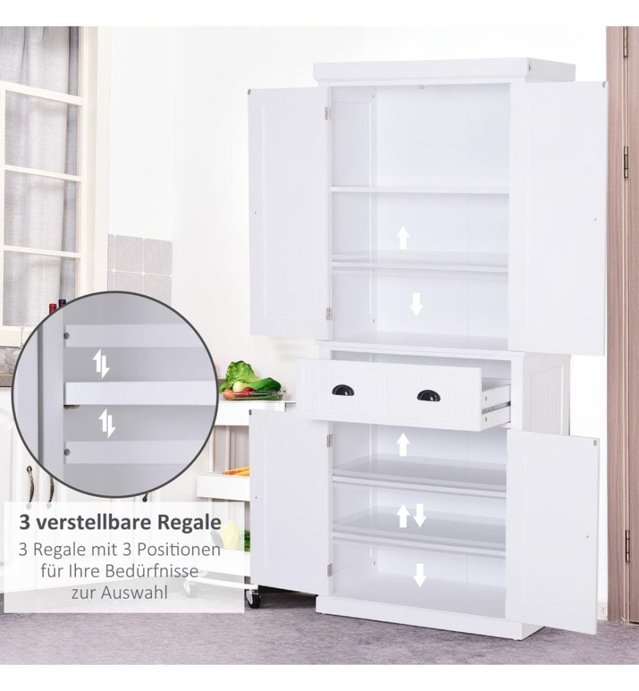 Armoire de cuisine Buffet Campagne Blanc 80 x 37 x 183 cm