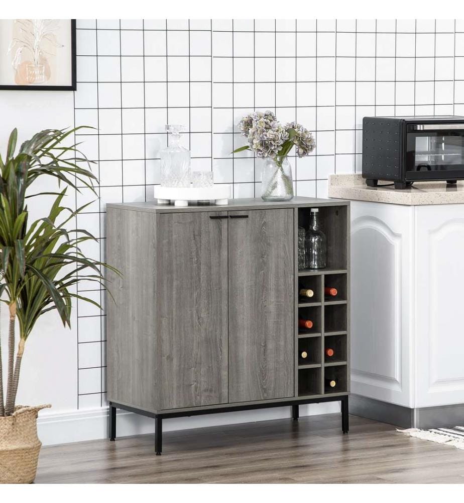 Armoire de cuisine Sideboard avec étagère à vin 86.4x40x91.4 cm