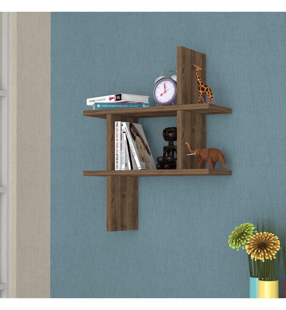 Wandregal Columbus Eiche-Optik Dunkel 50x15x50 cm