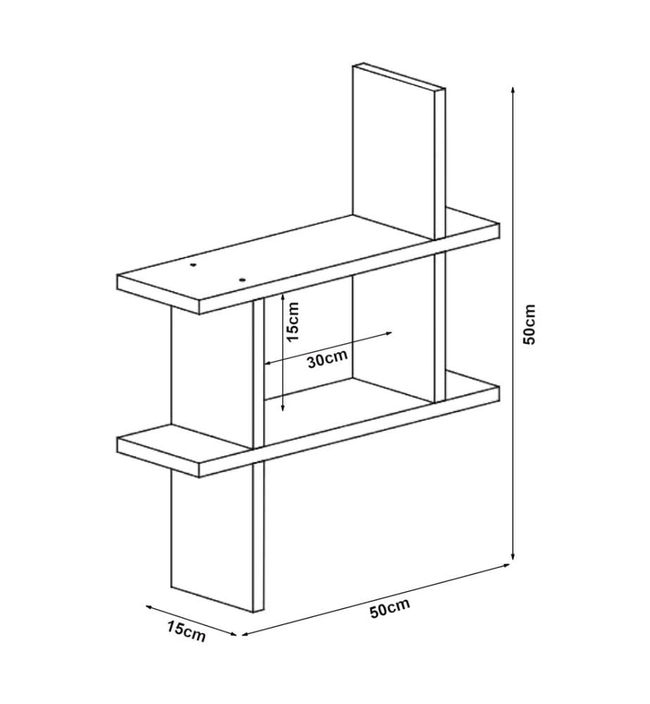 Wandregal Columbus Eiche-Optik Dunkel 50x15x50 cm