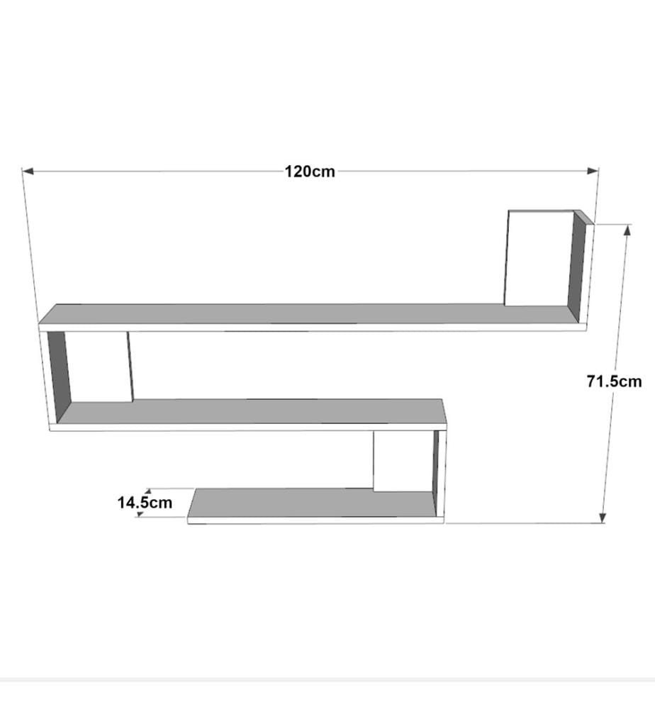 Wall shelf Saint Paul oak 120x14.5x71.5 cm