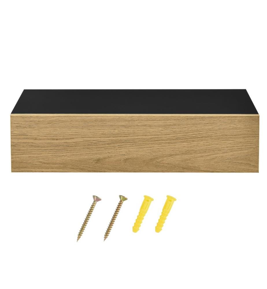 Wandregal Anchorage Schwarz Holz 2er Set mit Schublade