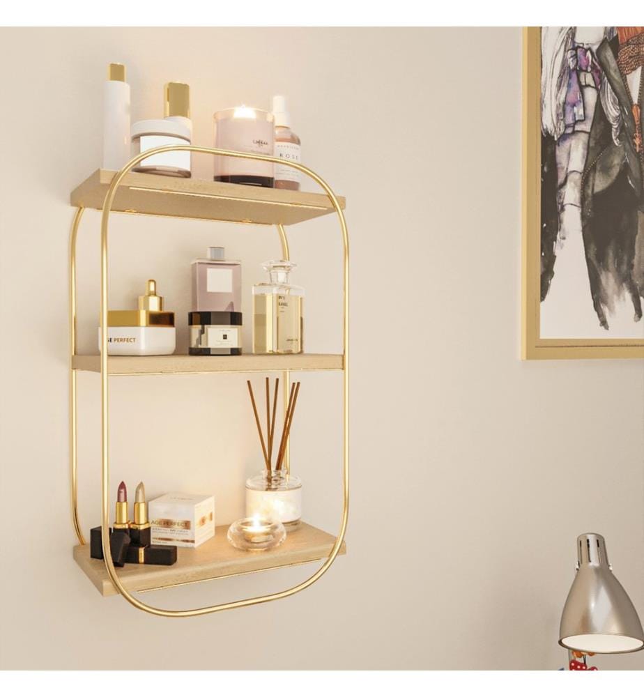 Wandregal Riverside Goldfarben 47x28x14 cm