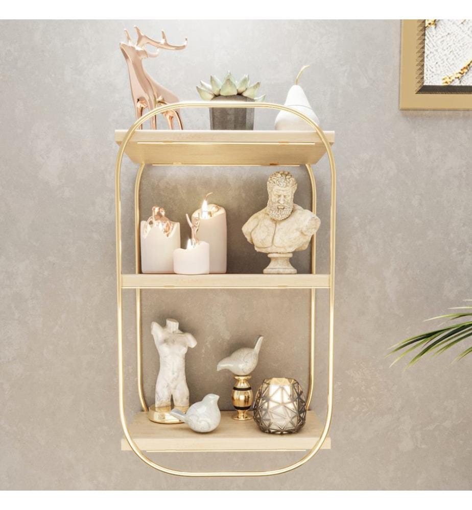 Wandregal Riverside Goldfarben 47x28x14 cm