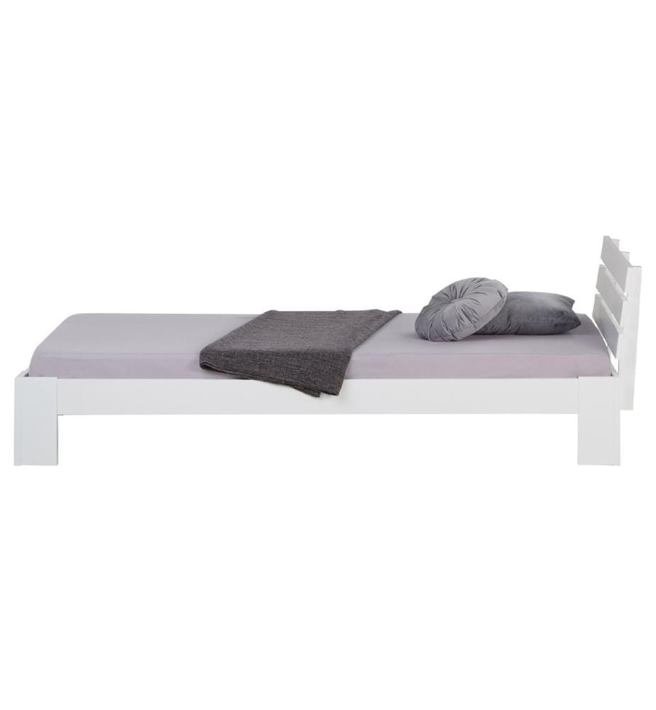 Lit simple en bois 90x200 cm Blanc