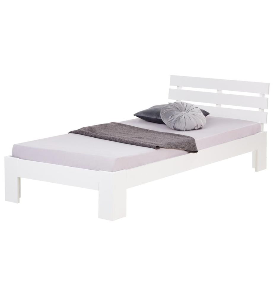 Lit simple en bois 90x200 cm Blanc