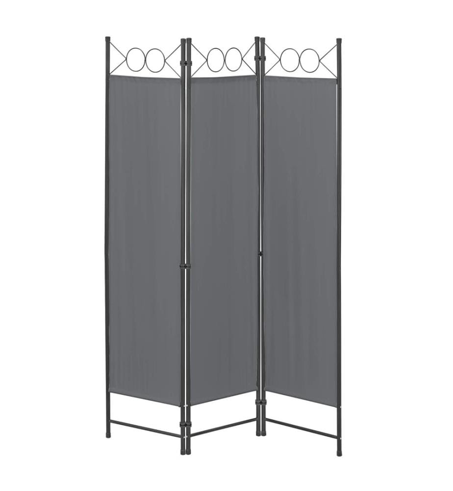 Paravento Saragossa 3 pezzi 120x171 cm grigio scuro