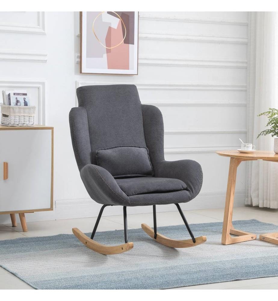 Fauteuil à bascule Nordtraum Lin Gris foncé