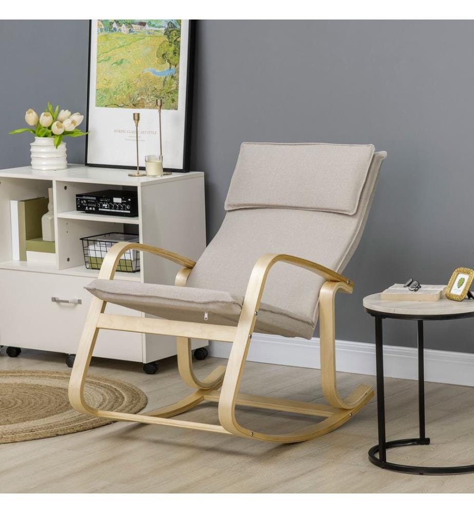 Chaise à bascule Nordtraum Bouleau Gris