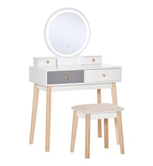 Schminktisch Kosmetiktisch 4 Schubladen Hocker Spiegel