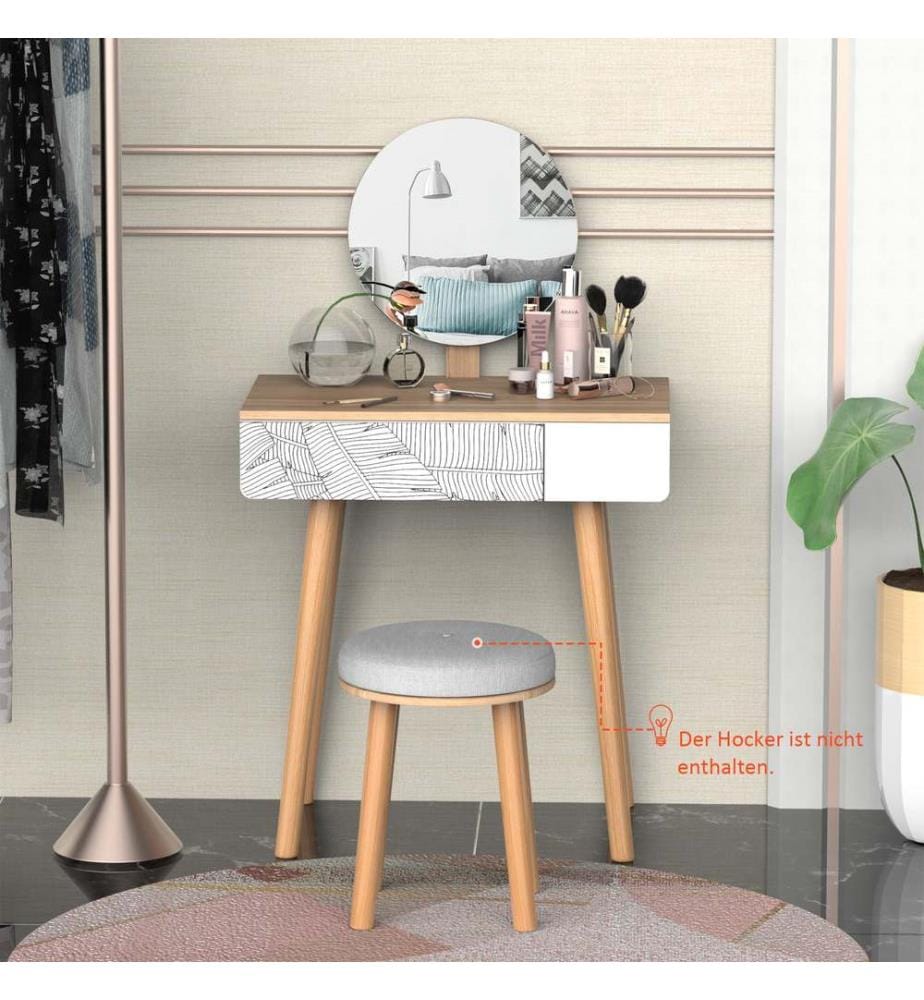 Coiffeuse Table de maquillage avec miroir et tiroir