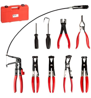 Kit di pinze serrafascette 9 pezzi - nerorosso