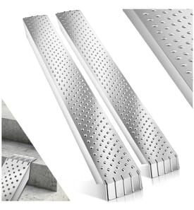 Rampa di accesso Sven set di 2, antiscivolo, carico massimo 400 kg - argento