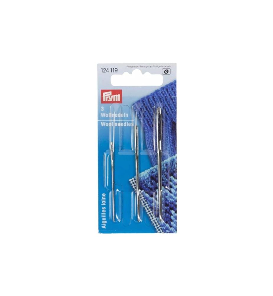 PRYM - Wollnadel Nr. 1 + 3 ohne Spitze, 3 Stück