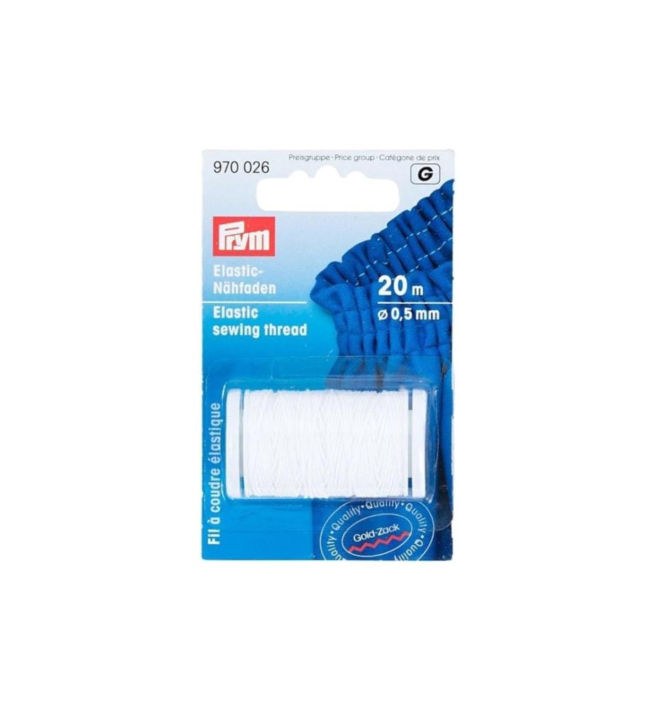 PRYM - Fil élastique 0.5 mm x 20 m Blanc