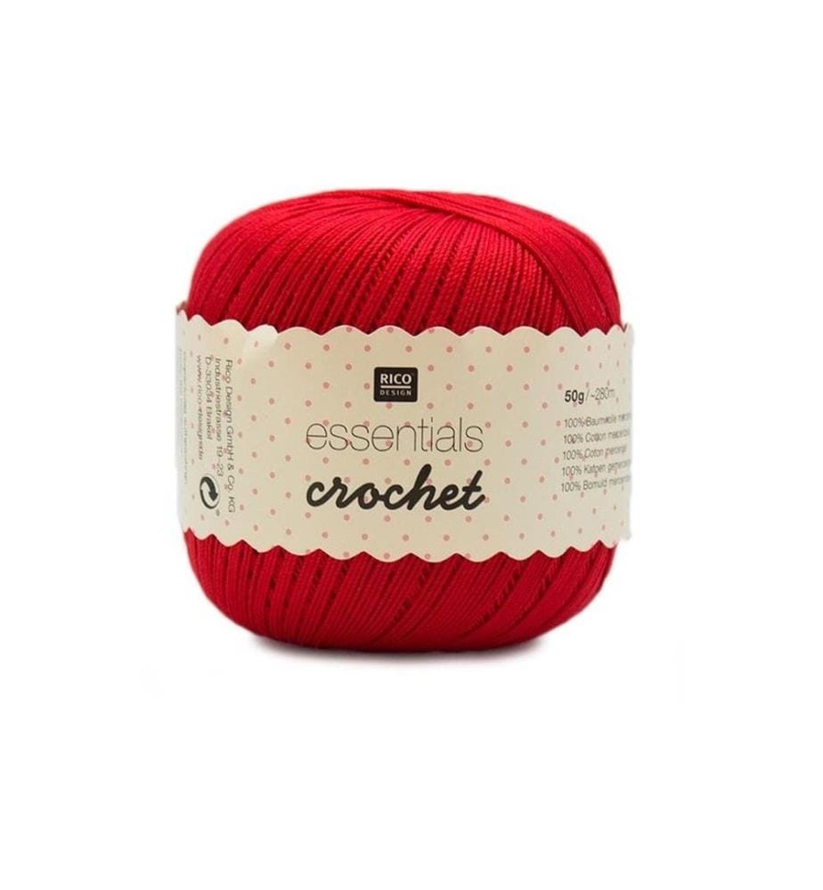 RICO DESIGN - Häkel- und Strickgarn Essentials Crochet 50 g, Rot