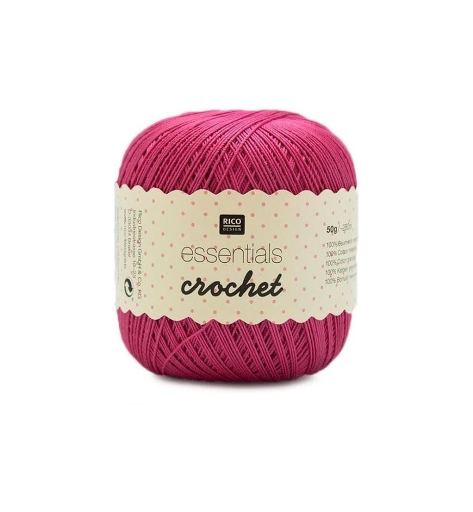 RICO DESIGN - Häkel- und Strickgarn Essentials Crochet 50 g, Pink