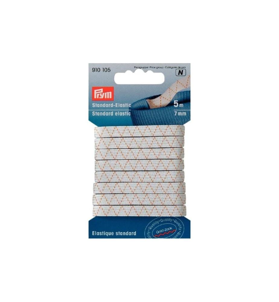 PRYM - Bande élastique Blanc, 5 m x 7 mm