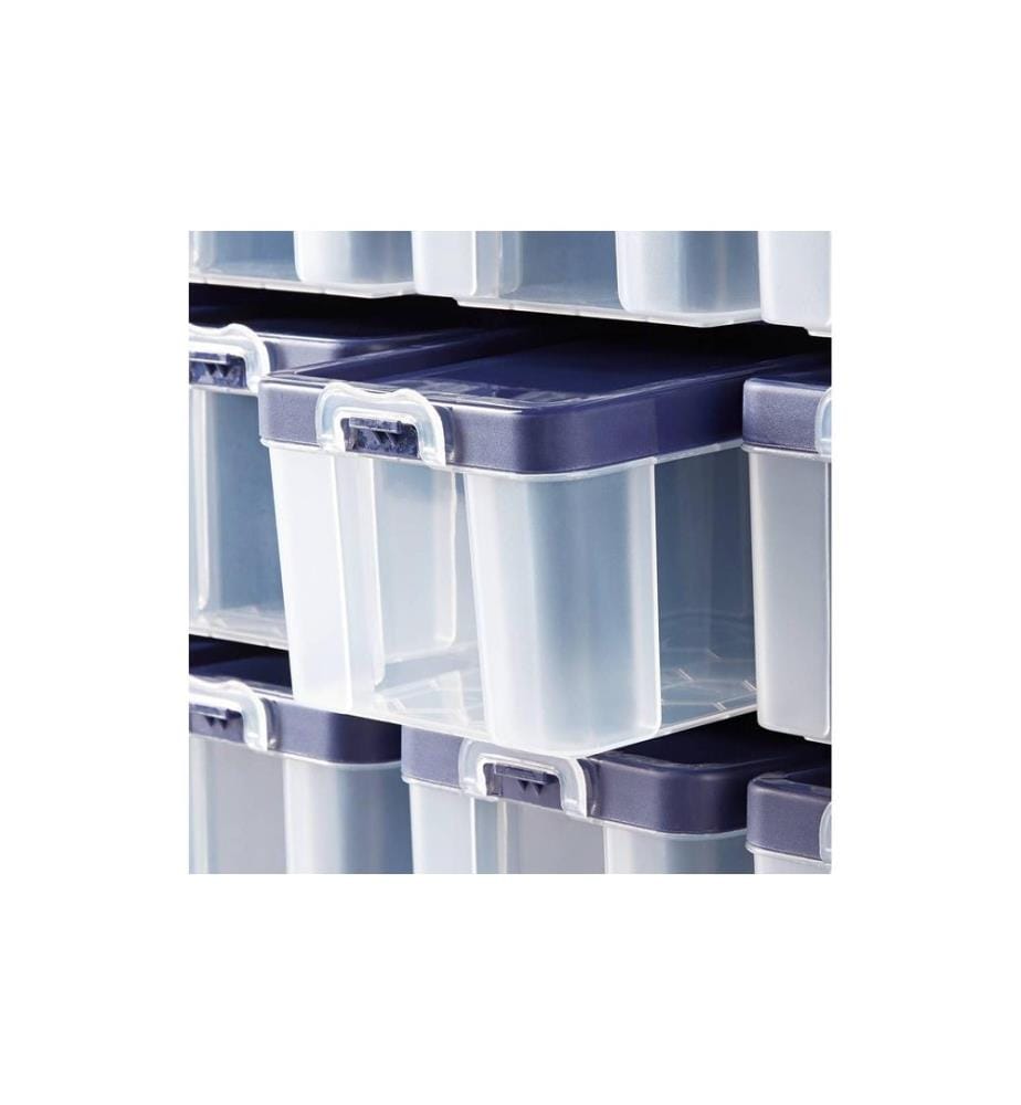 PRYM - Aufbewahrungstasche mit 9 Boxen Violett, Transparent
