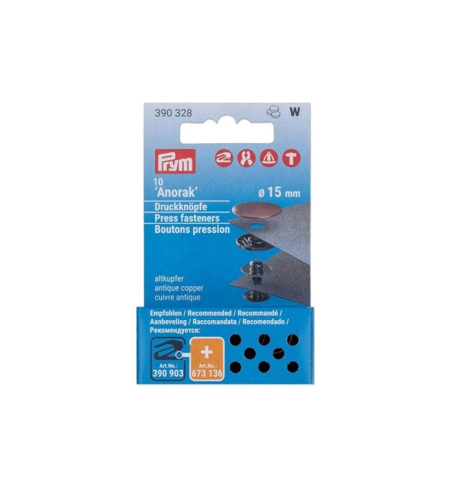 PRYM - Bouton 10 pièces, vieux cuivre