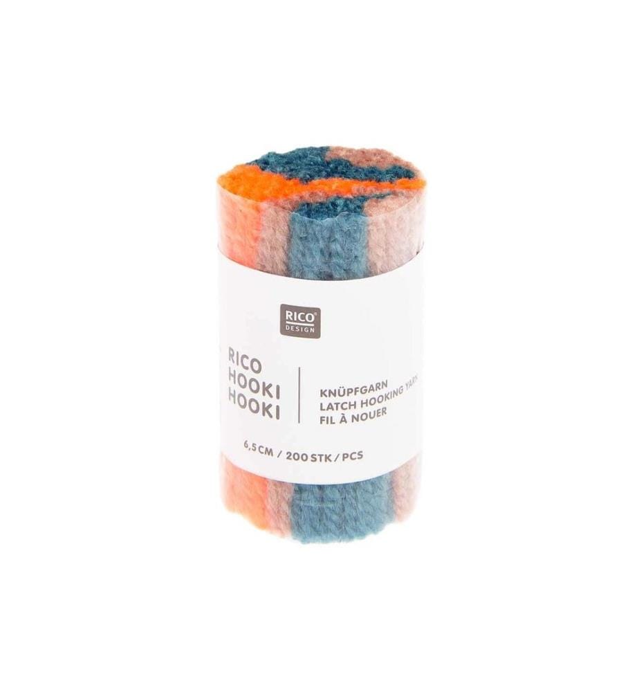 RICO DESIGN - Rico Hooki Hooki fil à nouer, marbré Turquoise