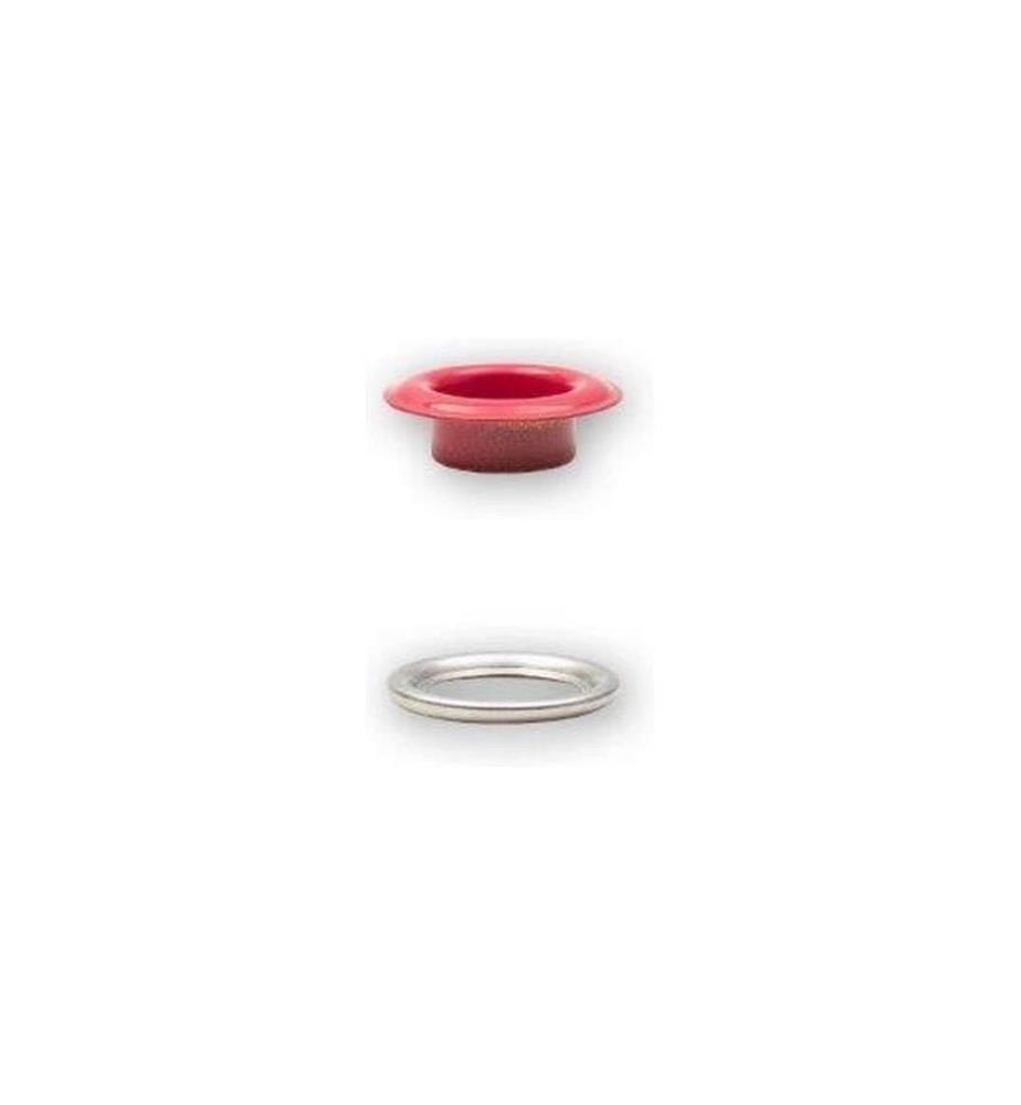 PRYM - Ösen mit Scheiben, 8 mm Rot Silber