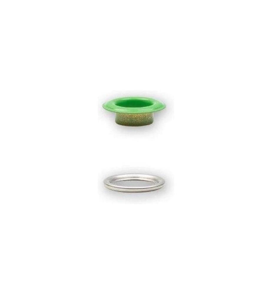 PRYM - oeillets avec disques, 8 mm vert clair, argent
