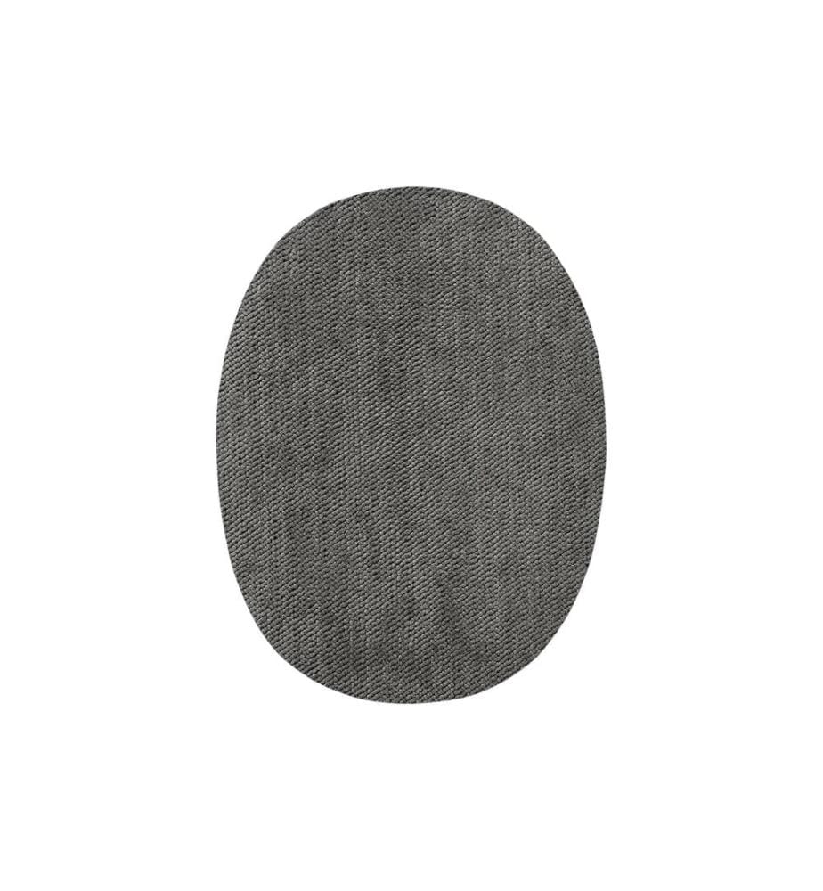 Mono-Quick - Flickstoff Oval 8.5 x 11.2 cm Grau, 2 Stück