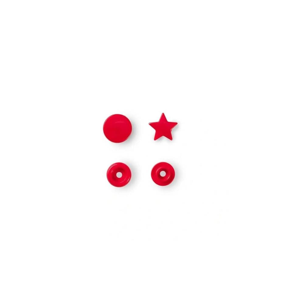 PRYM - Druckknöpfe Color Snaps Stern, Rot, 12.4 mm, 30 Stück