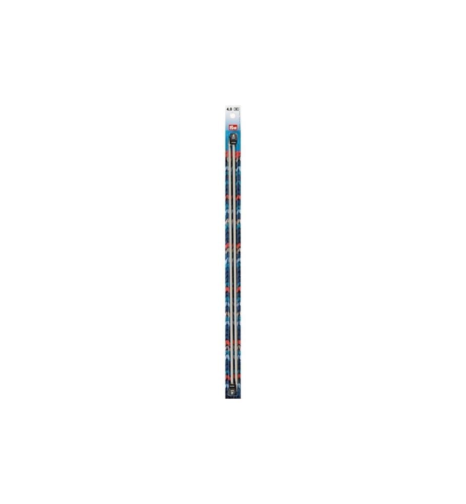 PRYM - Stricknadeln Alu, Grau 4.00 mm, 40 cm, Karte 2 Stück