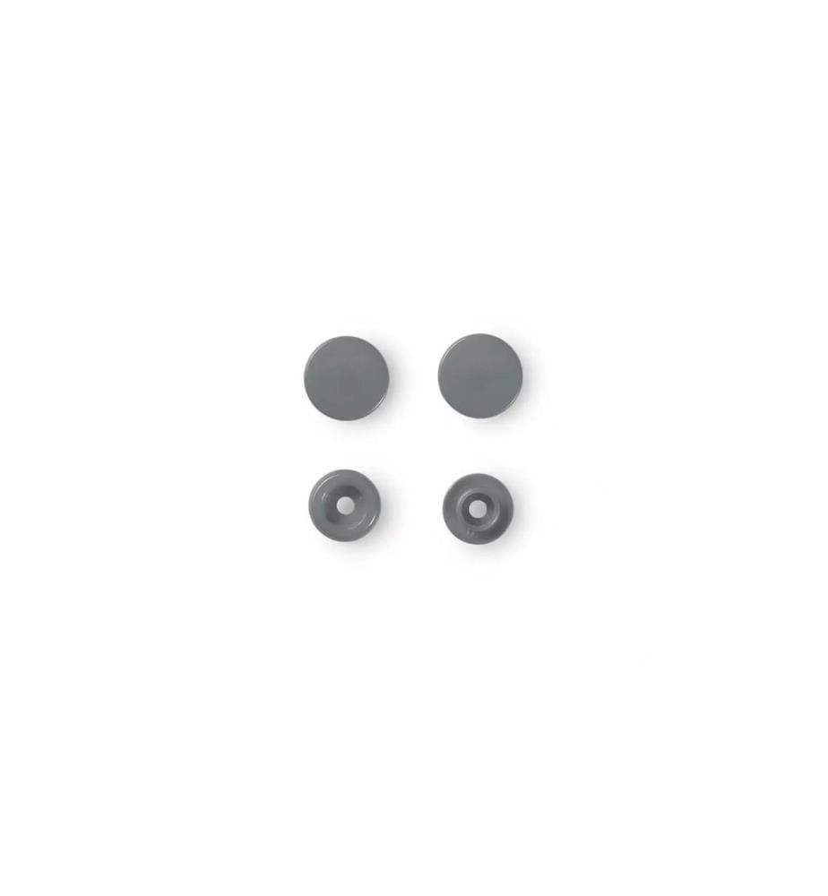 PRYM - Druckknöpfe Color Snaps Grau, Ø 12,4 mm, 30 Stück