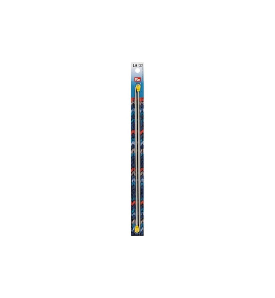 PRYM - Jackenstricknadel Alu, Grau 3.50 mm, 30 cm, Karte 2 Stück