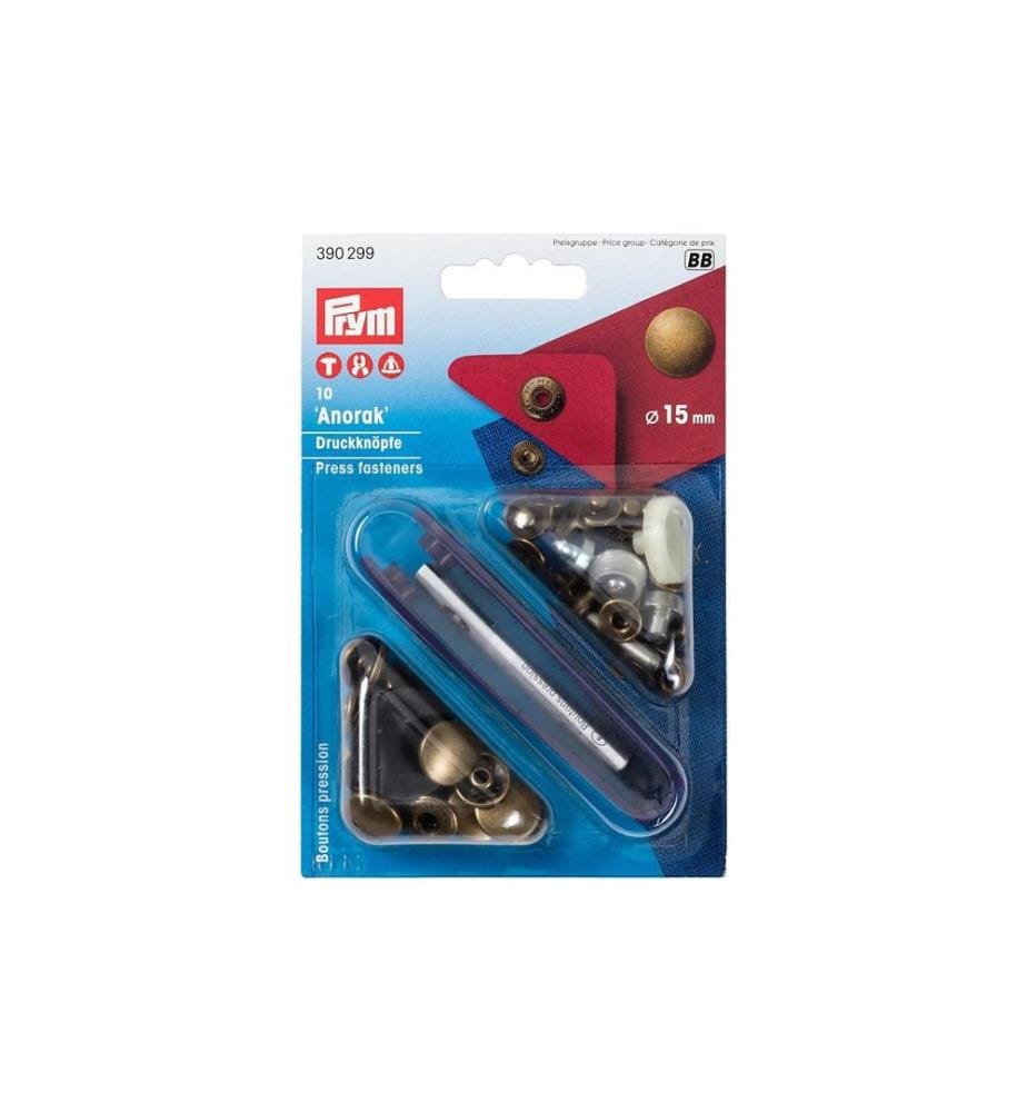 PRYM - Druckknöpfe Anorak 15 mm, 10 Stück