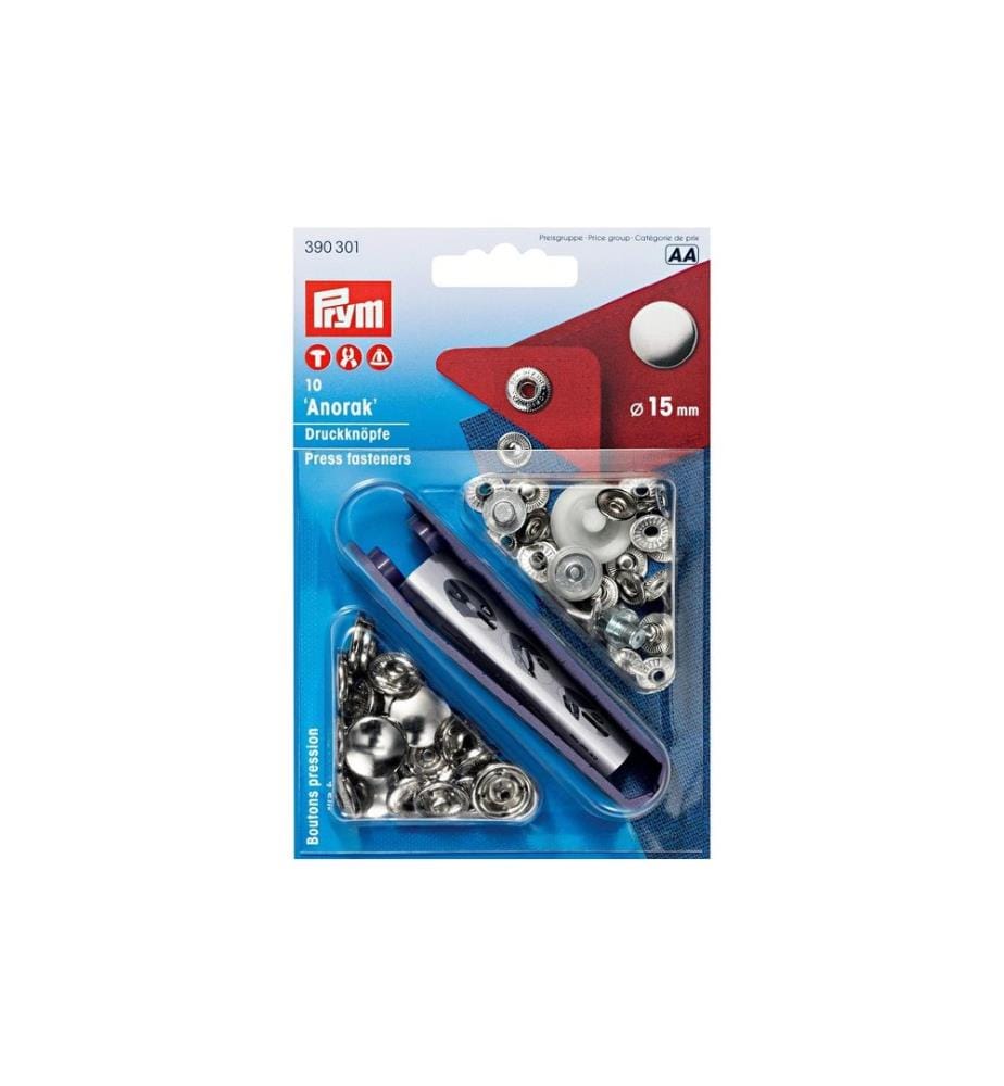 PRYM - Druckknöpfe Anorak 15 mm, 10 Stück