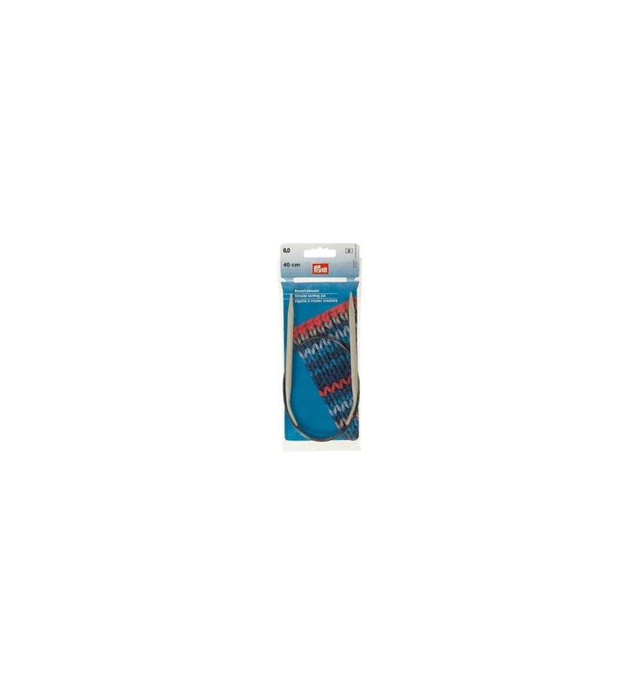 PRYM - Rundstricknadel Alu, Grau 6 mm x 40 cm, 1 Stück