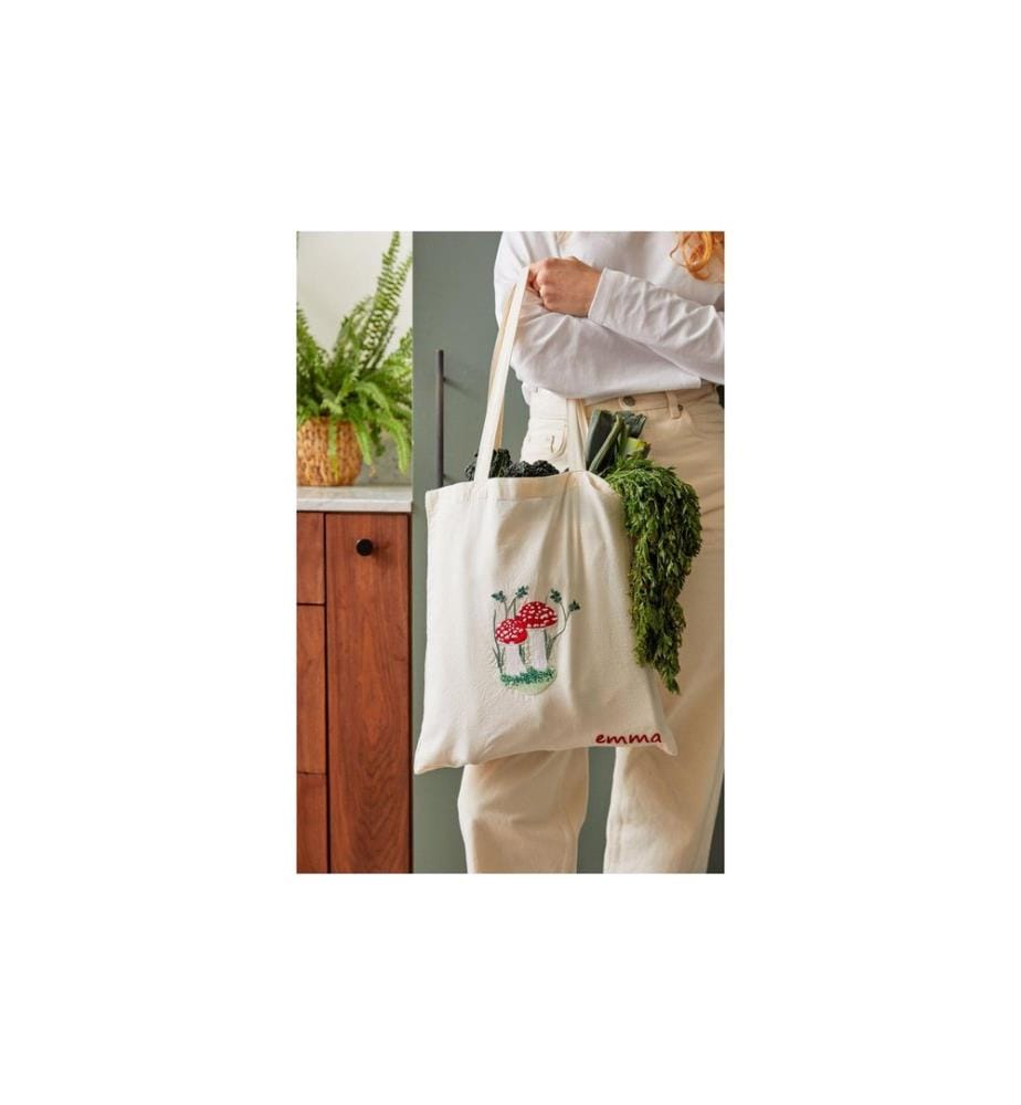 DMC - Stickset Gift of Stich Einkaufstasche Pilz, 35 × 42 cm