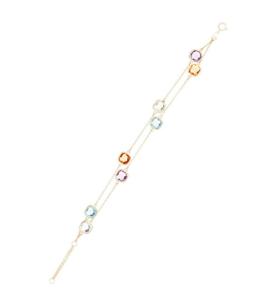 Multi-Row Bracelet Multicolore - Yellow Gold 375/1000