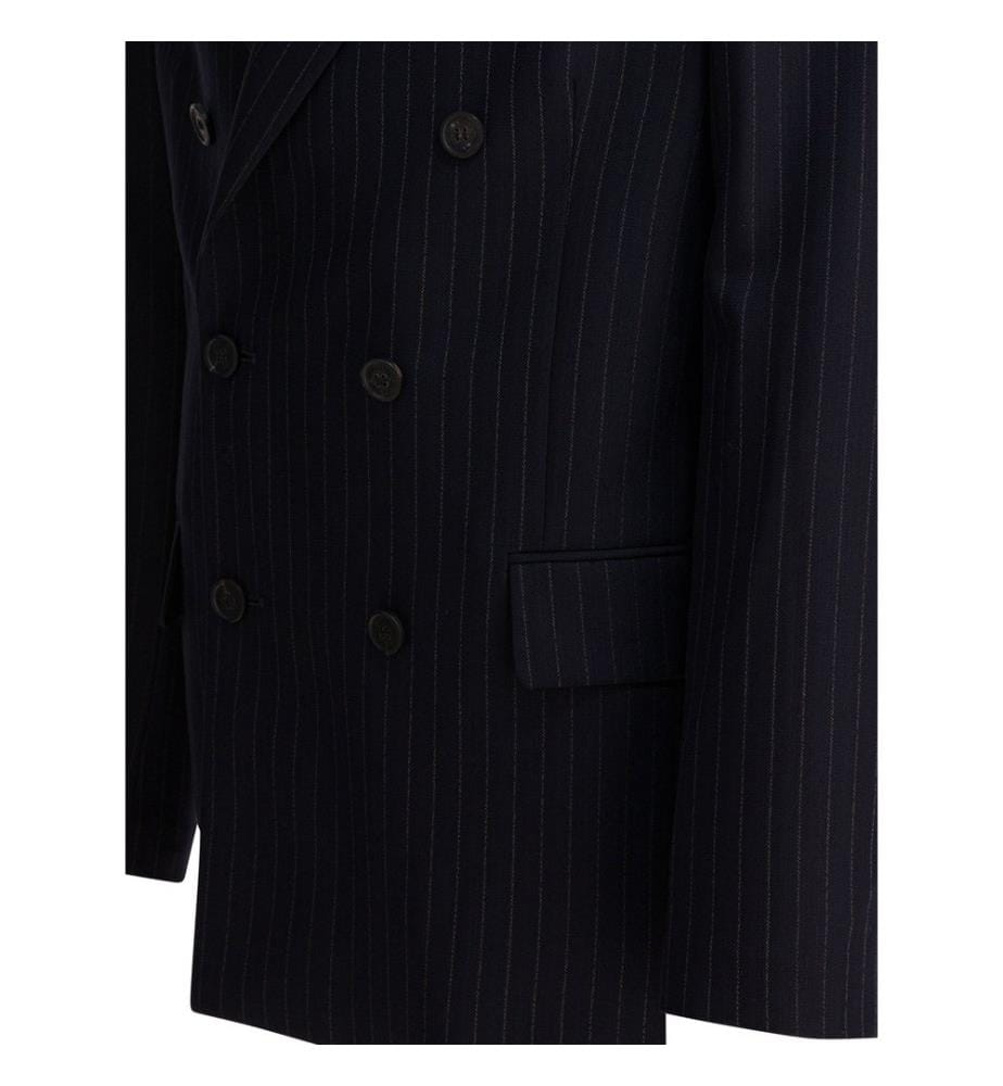 Blazer doppiopetto in lana - Blu